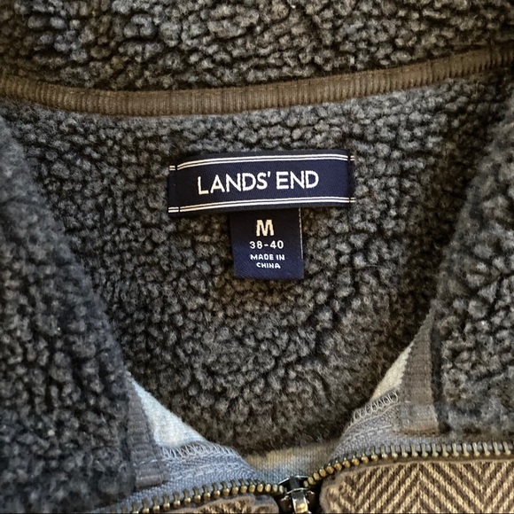 Lands End Men’s Pullover Sweater Medium Zip 38 40 - Picture 3 of 9